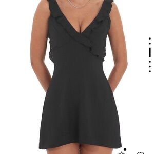 Lucy in the Sky Black Ruffle Mini Dress